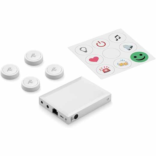 Flic 2 Smart Button Flic Hub Starter Kit 4 Philips Hue Steuerung Smart Home wei&szlig;