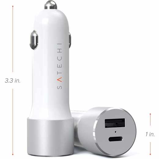 Satechi USB-C 72W Car Charger Auto-Ladeger&auml;t-Adapter silber
