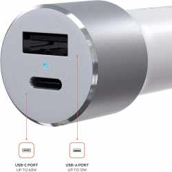 Satechi USB-C 72W Car Charger Auto-Ladeger&auml;t-Adapter silber
