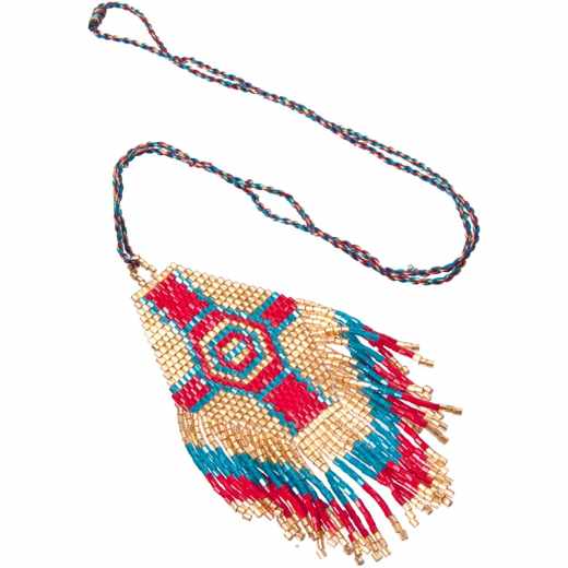 Amadoria Halskette mit Anh&auml;nger Damen Nylon Kette 40 cm mehrfarbig