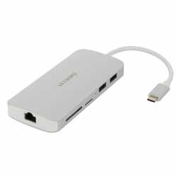Networx USB-C Dock Hub Multiadapter MacBook HDMI Mikro-SD silber