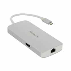 Networx USB-C Hub Multiadapter HDMI/Ethernet/MikroSD  silber
