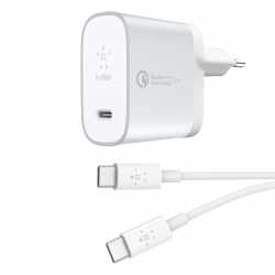 Belkin Boost Charge USB-C - Netzladeger&auml;t mit Kabel und Quick Charge 4+ silber