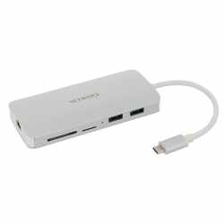 Networx USB-C Hub Multiadapter HDMI/Ethernet/MikroSD silber