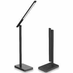 XQISIT Homeoffice Set LED Lampe, Qi Ladestation und USB Headset schwarz