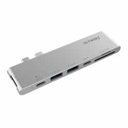 Networx Dual USB-C Hub HDMI Adapter Apple MacBook Pro silber