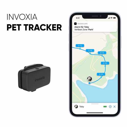 Invoxia Pet Tracker GPS Tracker f&uuml;r Hunde Katzen Aktivit&auml;tsverfolgung schwarz