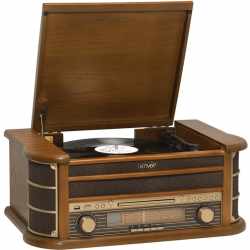 Denver Retro MCR-50 Musik-Center Plattenspieler CD-Player Kasettendeck Radio braun