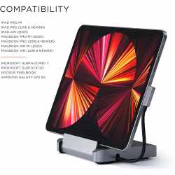 Satechi Aluminium Stand Hub f&uuml;r iPad Pro Faltbarer St&auml;nder silber