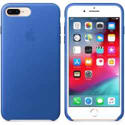 Apple Leder Case Schutzh&uuml;lle f&uuml;r iPhone 7, 8 Plus Backcover Handyh&uuml;lle blau