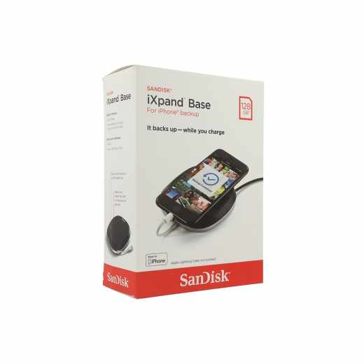 SanDisk iXpand Base 128 GB USB-Zusatzspeicher f&uuml;r Smartphone Tablet schwarz