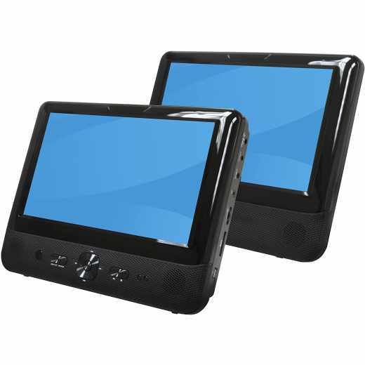 Denver Twin Screen LCD-Bildschirm 9 Zoll mit DVD-Player 2 Monitore schwarz