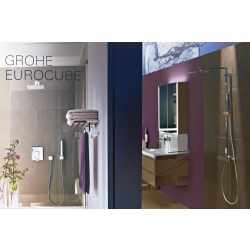 GROHE Eurocube Badarmaturen Einhand-Wannenbatterie eckig Unterputzmontage chrom