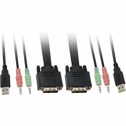 LevelOne KVM Adapter 2X DVI/USB KVM-0260 V2 mit Audio silber