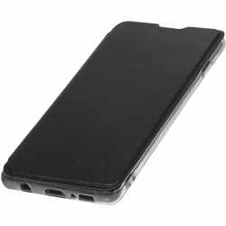 Samsung Handyh&uuml;lle Galaxy S10 Plus Leder und durchsichtigem TPU schwarz/transparent