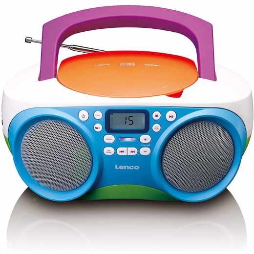 Lenco SCD-41 CD Player f&uuml;r Kinder mit USB Boombox Stereoanlage bunt
