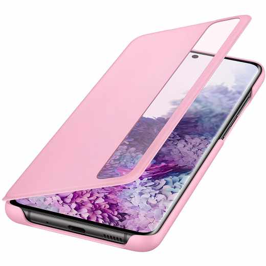 Samsung Clear View Smartphone Handyh&uuml;lle Schutzh&uuml;lle Cover f&uuml;r Galaxy S20+/5G pink