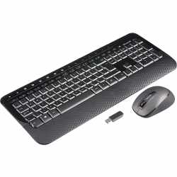 Microsoft Wireless Desktop 2000 Tastatur Maus Set USB Englisch Plug &amp; Play schwarz
