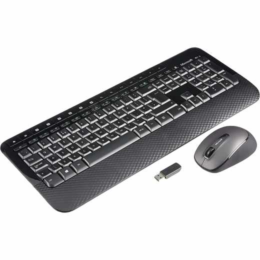 Microsoft Wireless Desktop 2000 Tastatur Maus Set USB Spanisch Plug &amp; Play schwarz