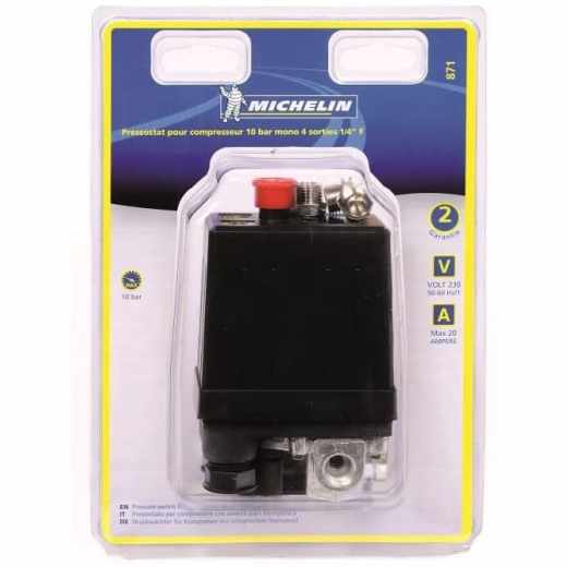 Michelin 6708714002 Druckmanometer 4 Ausg&auml;nge 1/4 weiblich schwarz