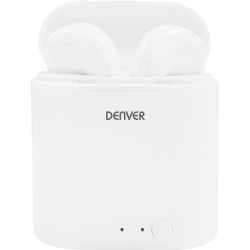 Denver TWQ-40 True Wireless In-Ear-Kopfh&ouml;rer Bluetooth + Qi Ladefunktion wei&szlig;