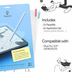 Paperlike Schutzfolie 2 x f&uuml;r iPad Pro 12,9 Zoll (2018/2020) zum Zeichnen