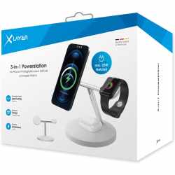 XLayer 3-in-1 Powerstation f&uuml;r iPhone mit MagSafe AirPods und Apple Watch wei&szlig;
