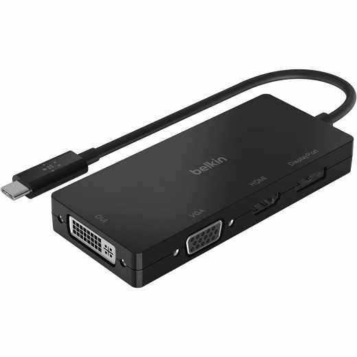 Belkin USB-C auf HDMI / VGA / DVI / Display Port 4-in-1 Video Adapter schwarz