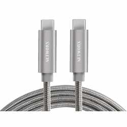 Networx USB-C auf USB-C Daten- und Ladekabel Nylon 2 m grau