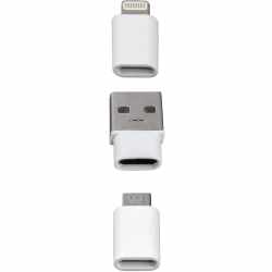 4smarts universelle Powerbank All-Portable mit Kabel f&uuml;r Micro-USB USB Lightning wei&szlig;