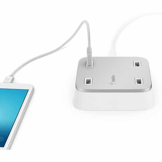 Belkin Family Rockstar 4-Port USB Ladeger&auml;t f&uuml;r Tablet Smartphone wei&szlig;