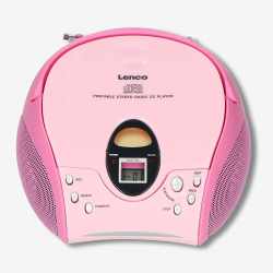 Lenco Radio mit CD Player SCD 24 Stereo Stereoanlage rosa pink