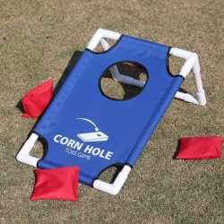 Double Cornhole Set Blue/Red Game in Carry Bag - 8 Bean Cushions - 6 kg - USA Throwing Game - Complete - Indoor and Outdoor - in Carry Bag - Super