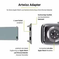 Artwizz Watch Adapter 2 x Adapter f&uuml;r Apple Watch 38/40 mm, Edelstahl, silber