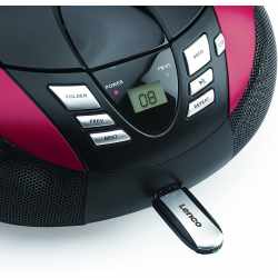 Lenco SCD-37 UKW-Radio mit CD-Player &amp; USB CD-Radio schwarz/rot