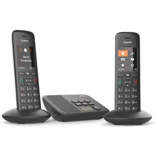 Gigaset C570 A Duo schnurlose Dect Telefone mit Anrufbeantworter schwarz