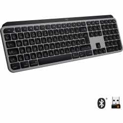 Logitech MX Keys Wireless Tastatur f&uuml;r Mac Bluetooth USB QWERTZ kabellos grau