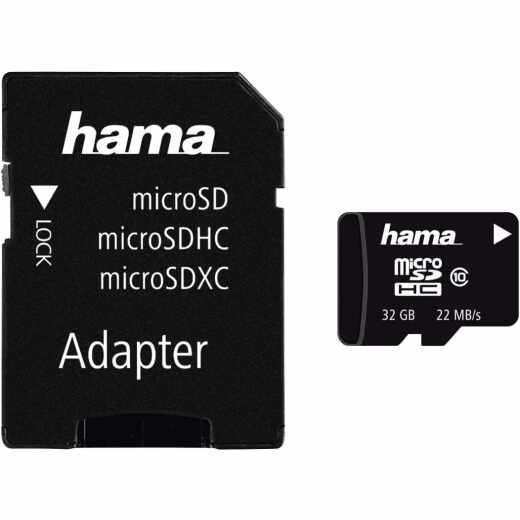 hama SanDisk microSDHC 32GB C10 + Adapter 22MB/s schwarz
