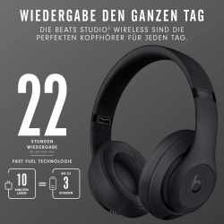 Beats Studio3 Over-Ear Bluetooth Kopfh&ouml;rer  Over-Ear Bluetooth Kopfh&ouml;rer schwarz