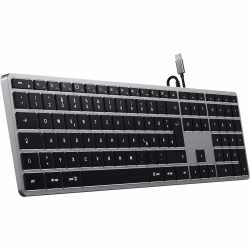 Satechi Kabel Tastatur QWERTZ Slim W3 Wired Backlit DE...