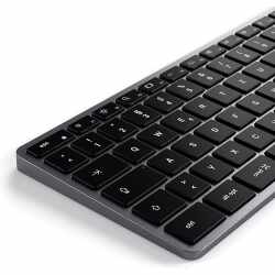 Satechi Kabel Tastatur QWERTZ Slim W3 Wired Backlit DE Keyboard USB-C grau
