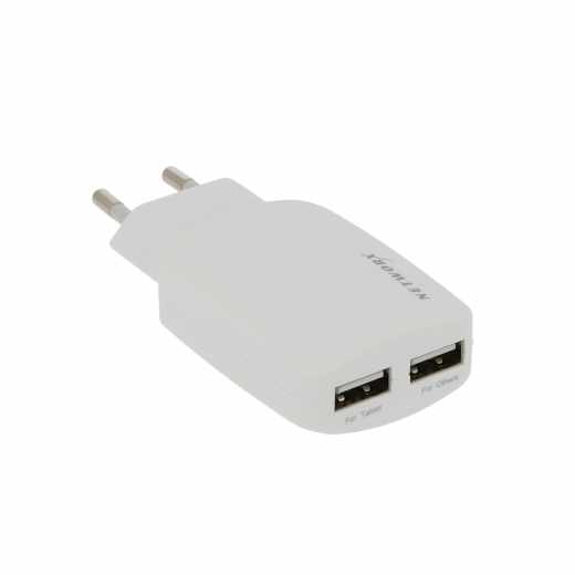 Networx 2 USB-Ports Netzteil Charger f&uuml;r Smartphones und Tablets 3,1A in wei&szlig;