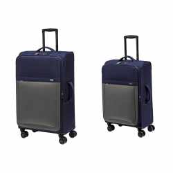 Reise Koffer Trolley 2-teiliges Set 96 und 62 lVolumen 4 Rollen blau , 69,95  € | Trolley & Hartschalenkoffer