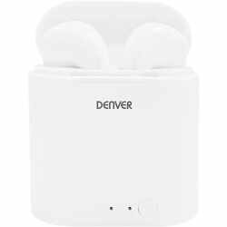 Denver Kopfh&ouml;rer True Wireless Headset + Qi Ladepad kabellos Bluetooth TWQ-40P wei&szlig;