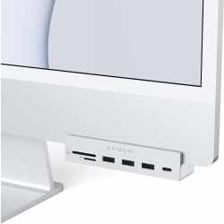 Satechi USB-C Clamp Hub USB-Dockingstation f&uuml;r 24 Zoll iMac silber