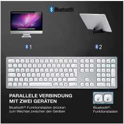 Networx Aluminium Tastatur Bluetooth Volltastatur Qwertz Deutsch spacegrau