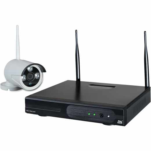 DNT 52218 HD Secure Starterset drahtloses IP Videoueberwachungssystem schwarz grau