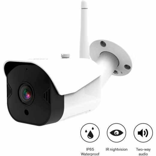 SINJI Smart Outdoor Kamera &Uuml;berwachungskamera 1080P Nachtsicht WLAN Kabellos wei&szlig;