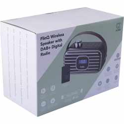 FlinQ DAB + Retro Radio Wireless Speaker Bluetooth Digitalradio Radiowecker grau