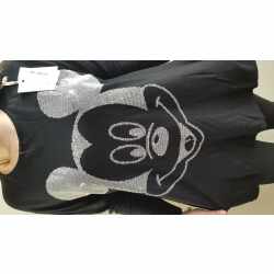 Long Pullover Micky Mouse glitzer, one Size Scharz